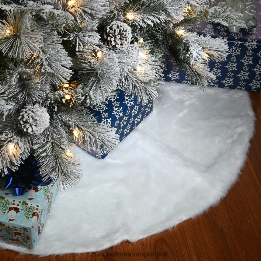 decoration | National Tree Company 48\ General Store Collection White Faux Fur Tree Skirt F2L4F563